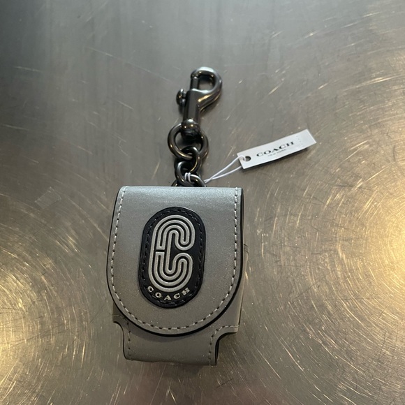Reflective Leather Coach AirPod Case